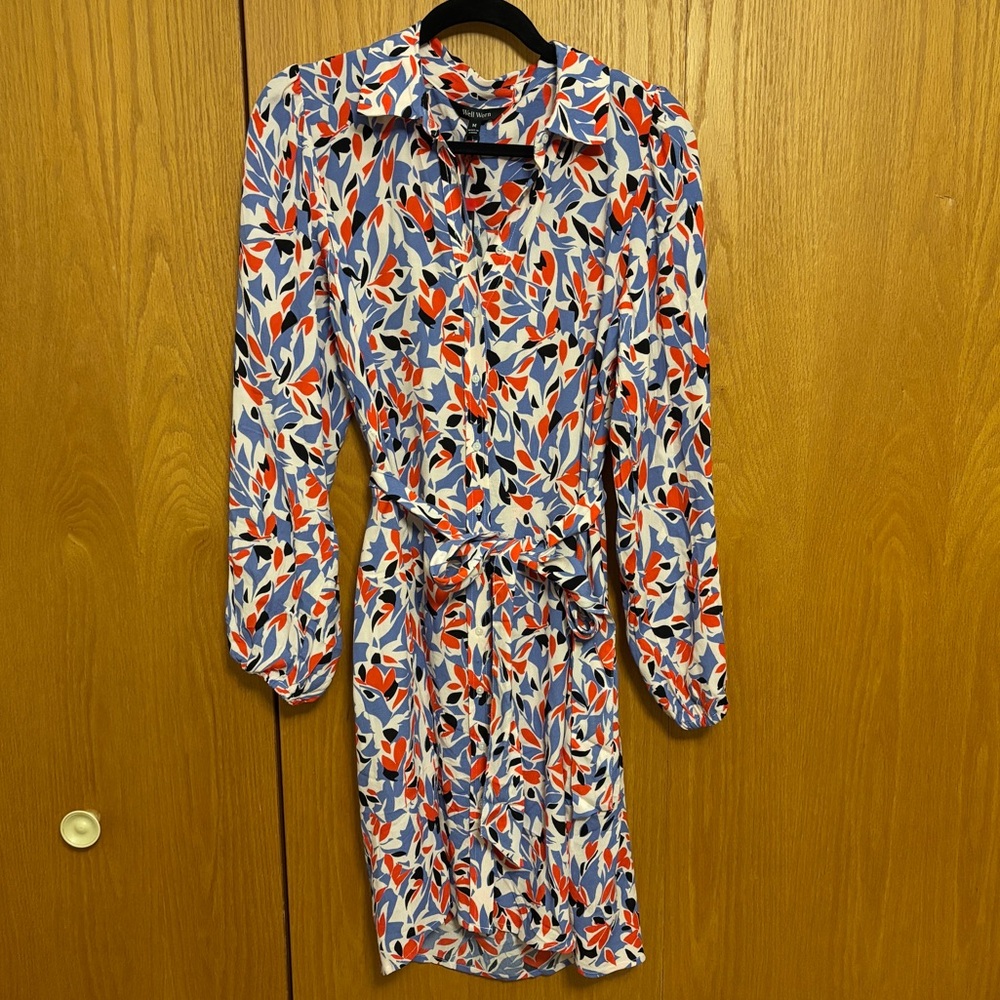 Well Worn Vibrant Patterned Long Sleeve Dress